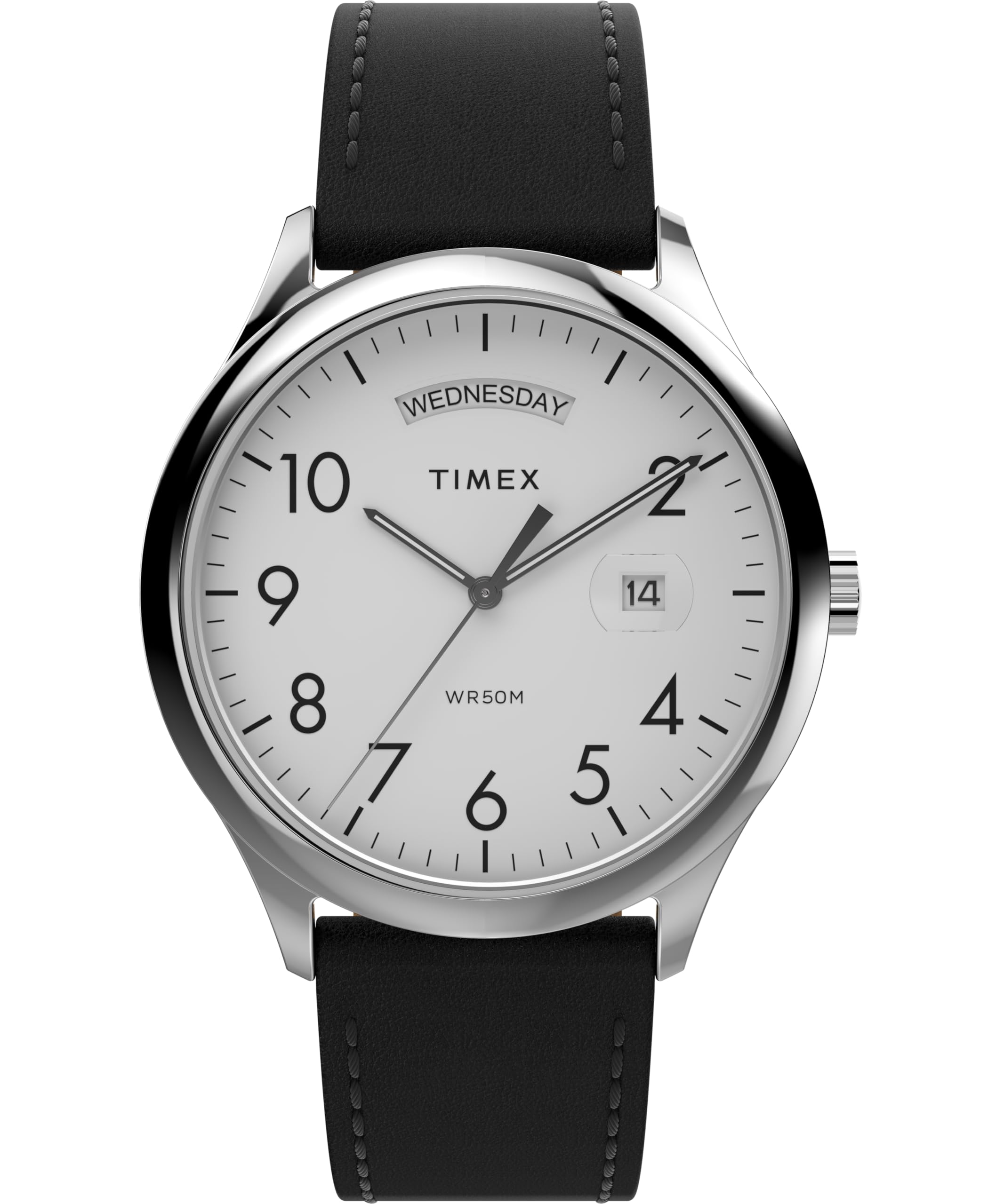 Timex Easy Reader - Reloj para Hombre de 40 mm, Pulsera en Piel Negra, Esfera Bl