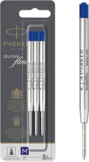 Parker Ballpoint Pen Refills | Medium Point | Blue QUINKflow Ink | 3 Count