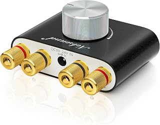 ​Nobsound Mini Bluetooth 5.0 Amplifier: 100W HiFi Stereo Amp w/USB/AUX Input, Wireless Audio Receiver for Home/Office Speakers (Black)​​