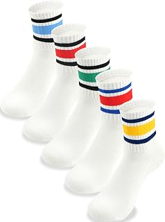Boys Girls Sport Socks Soft Cotton Breathable Seamless Toes 5-Pack 4-18Y