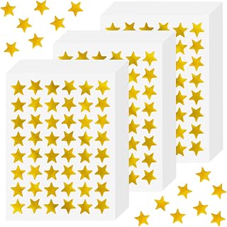 Prasacco 1440 Counts Small Gold Foil Star Stickers, Gold Star Stickers for Kids Reward Students Teachers, 0.5" Diameter Golden Stars Stickers