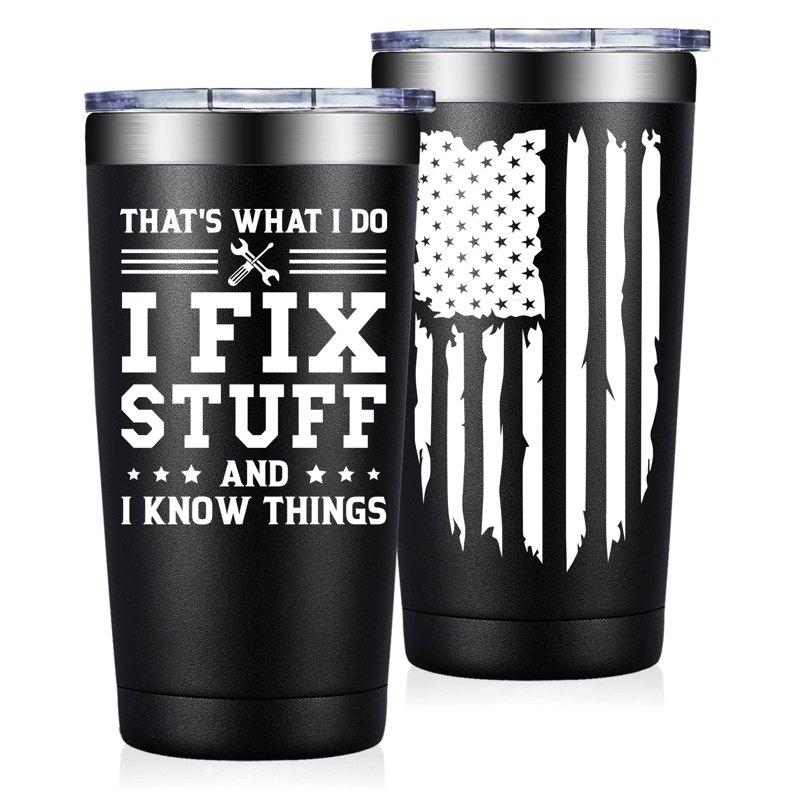 Fufandi Gifts for Men, Dad, Husband, Grandpa - Tumbler for Men Black
