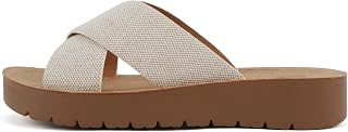Soda LUCY ~ Sandali da donna con punta aperta, plateau, con fascia incrociata, alla moda