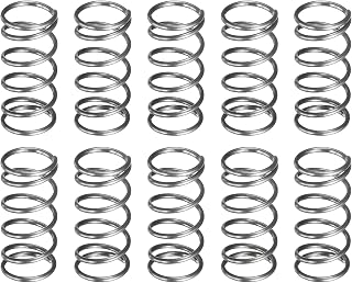 uxcell 10Pcs Compression Spring 8mm OD 0.8mm Wire Size 15mm Free Length | Spring Steel Construction Extended Mechanical Compression Springs,for Shop and Home Repairs Silver Tone