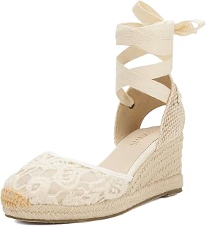 platform wedge espadrilles for women 3 inch wedge soft ankle strap closed toe classic summer sandals