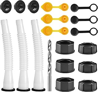 Gas Can Spout Replacement Kits, Gas Can Nozzle Replacement (3 Kits-White) | Pre-installed with seals, ready to use right out of the box. Very easy to install, Leak-proof, Perfect fit, Good quality.