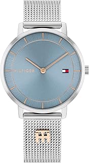 Tommy Hilfiger Women's Slim Quartz Watch, Stainless Steel Mesh Bracelet, Water Resistant 3 ATM, Elegant Minimal Design, Gift for Her, 35mm