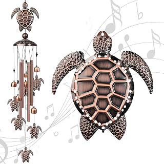 Nowpis 35" Sea Turtle Wind Chimes for Outside, Decorative Wind Chimes Turtle Gifts for Women, Memorial Windchimes Outdoors with S Hook for Patio Garden Decor, Birthday Gifts for Mom Grandma