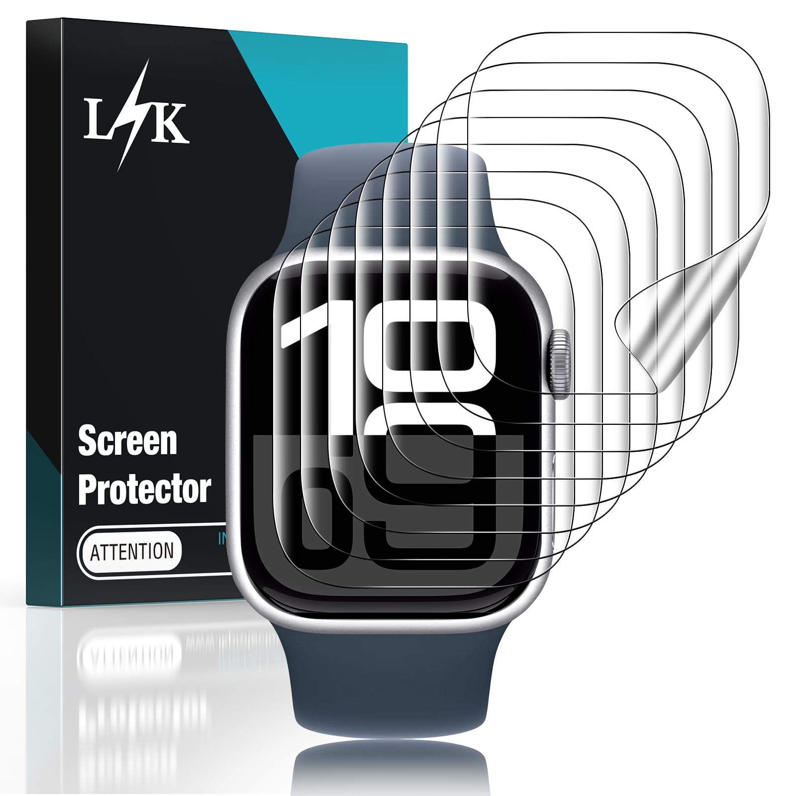 LϟK [8 Pack] for Apple Watch Series 12/11/10 Screen Protector 46mm | Self-Healin