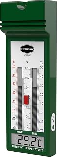 Brannan Digital Max Min Thermometer | Stylish Quickset, Greenhouse Thermometer, Easily Monitor Maximum and Minimum Temperatures