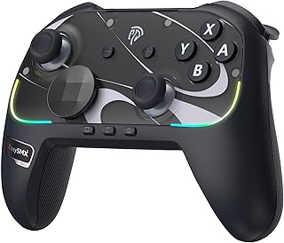 EasySMX S10 Elite Bluetooth Controller for Switch/Switch 2, One‑Key Wake‑Up, Programmable Back Buttons, TMR Joysticks, HD Rumble, Six‑Axis Motion Control, Mechanical Buttons, 1200mAh Battery, NFC and RGB, Black
