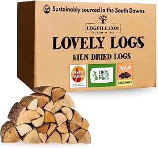 Logpile Kiln Dried Fire Logs 30kg, Premium British Hardwood Firewood Logs | Logs for Wood Burners, Stoves, Fireplaces & Fire Pits, Ready to Burn Certified, Quick Lighting & Long Burning Fire Wood