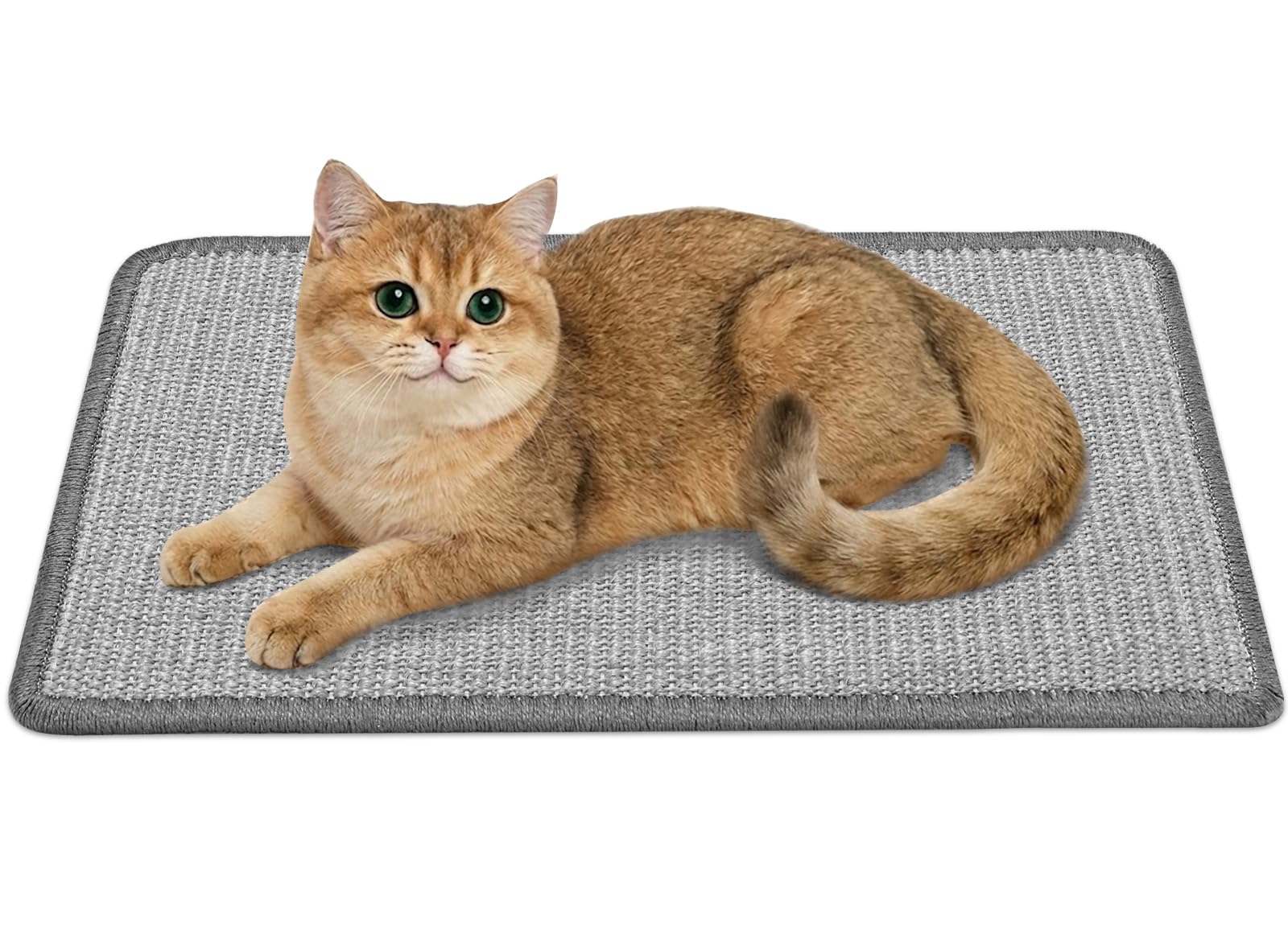 Gimars 50 x 30 cm Cat Scratching Mat, Natural Sisal Cat Scratcher Pad, Non-Slip 