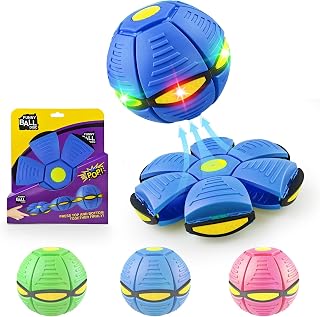 Kikkavo Magic Bouncing Ball 6-Light Dual Form – Pop up, Meta Ball Metaball Transforming Design – Flying Saucer Bouncy – Interactive Bouncing Balls Perfect for Halloween Pack – Blue