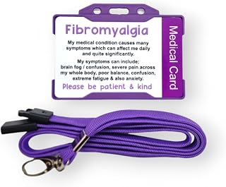 Fibromyalgia Awareness Medical Card with Lanyard - Hidden Disability Awareness