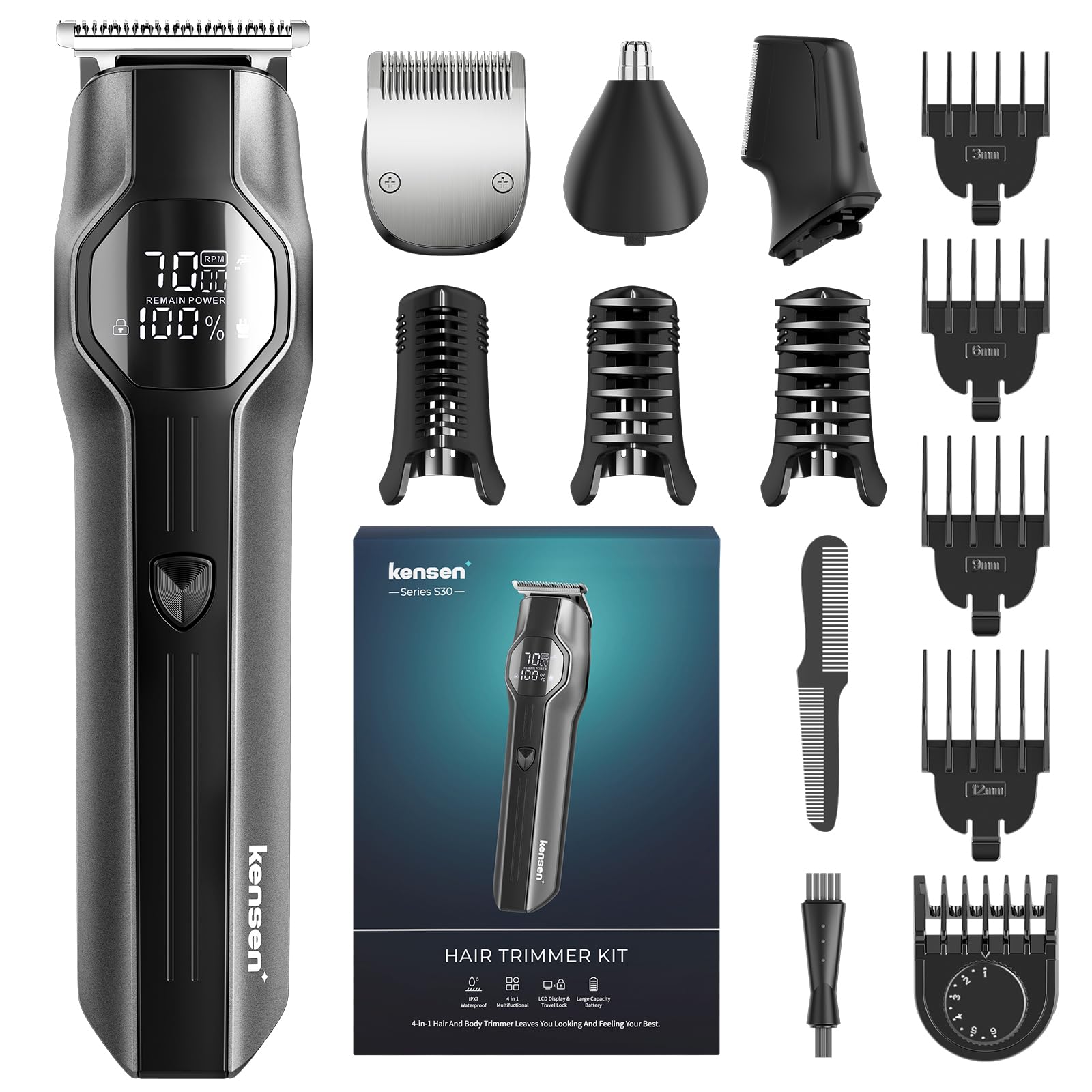 kensen Manscape Body Hair Trimmer Men 4-in-1 Beard Trimmer Men