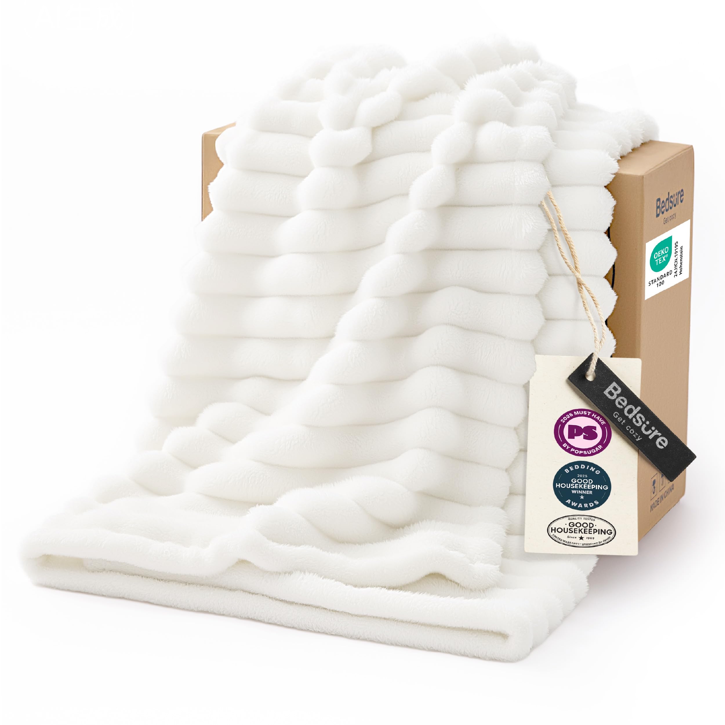 Bedsure GentleSoft White Throw Blanket for Couch - Halloween Decorations for Fal