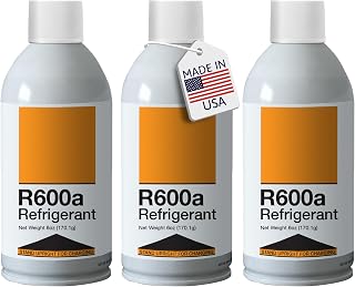 Leak Saver R600a Refrigerant - Upright Charging Self Sealing Can - 6oz Can - R600a for HVAC for Use in a 6oz Self-Sealing Container (3 Pack) - K28 Can Tap Adapter NOT Included