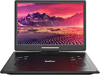 BOIFUN 15.7" Portable DVD Player with 14.1" Large HD Screen, 6 Hrs Battery | For Road Trips & Family Travel, Rechargeable, Sync to TV, USB & SD Card, Multiple Disc Formats, High Volume Speaker
