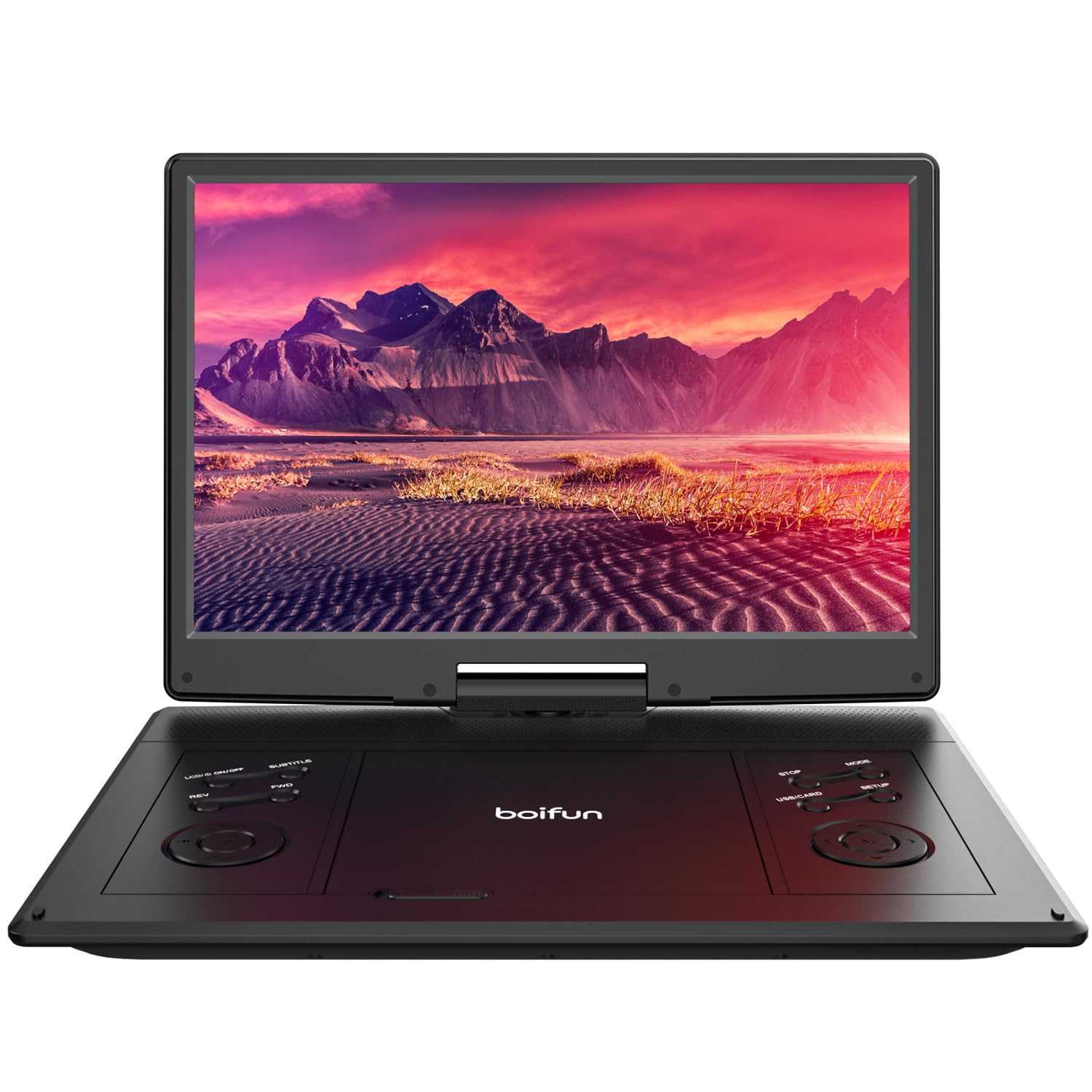 BOIFUN 15.7" Portable DVD Player with 14.1" Large HD Screen, 6 Hrs Battery | For