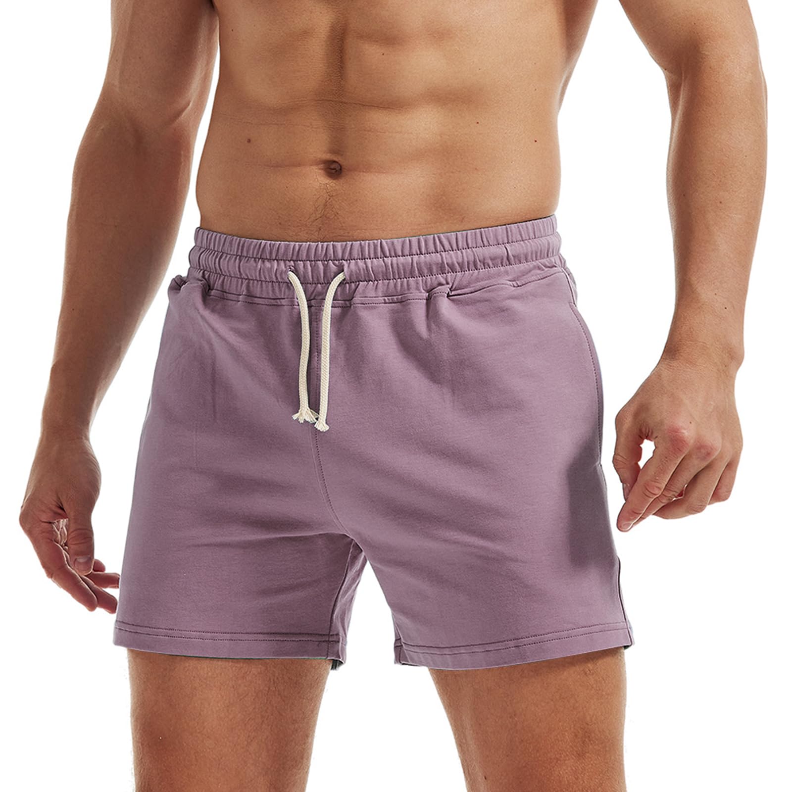 AIMPACT Men's Cotton Shorts Casual Athletic Shorts with Pockets 5"