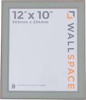 Wall Space Shabby Chic 12x10 Green Picture Frame | Green 10x12 Photo Frame | 12 x 10 inch | 305x254mm | 30.5x25.4cm | Solid Wood Wooden with Real Glass | Handmade in UK