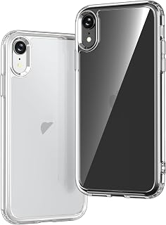 ONES iPhone XR HD Durchsichtig Dünn Hart Hülle『Stoßfest Airbag Militärstandard』『Erhöhte Kanten Schutz Kamera Bildschirm』[Anti-Gelb] [rutschfest], PC + TPU Hybrid Silikonhülle für Apple 6,1 Zoll