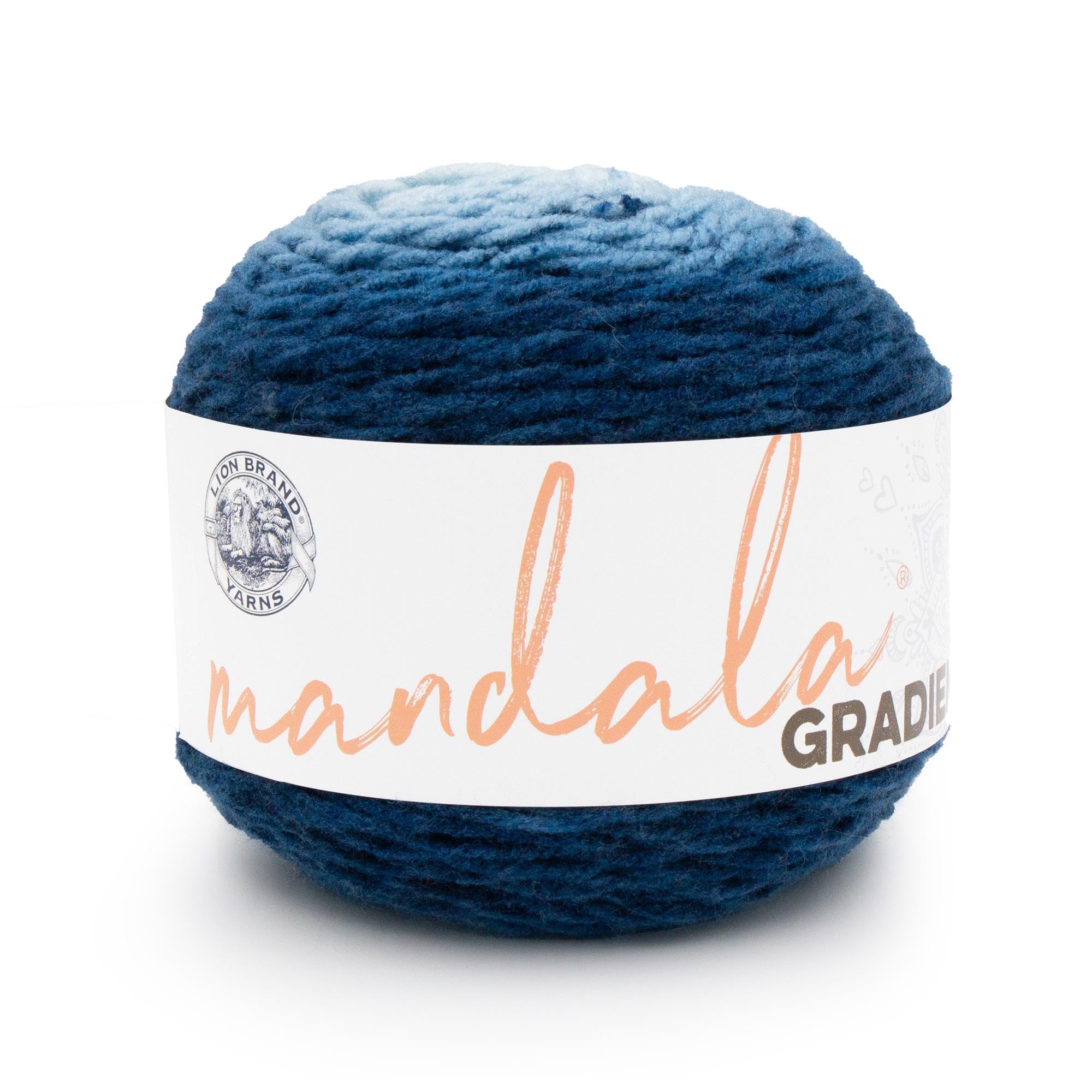 Lion Brand Yarn, Mandala Gradient Variegated Yarn, Steel Blue, 1 Pack | Variegat