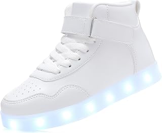 APTESOL Kids Rechargeable LED Light Up Shoes Boys Girls High Top Sneakers