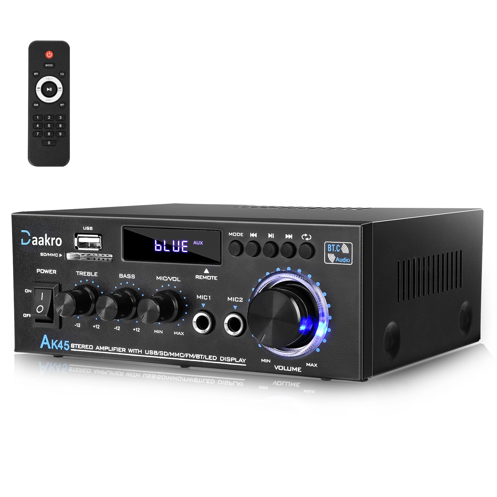 Daakro AK45 Stereo Audio Amplifier 300W Bluetooth 5.1 | 2 Channel Power Amplifie