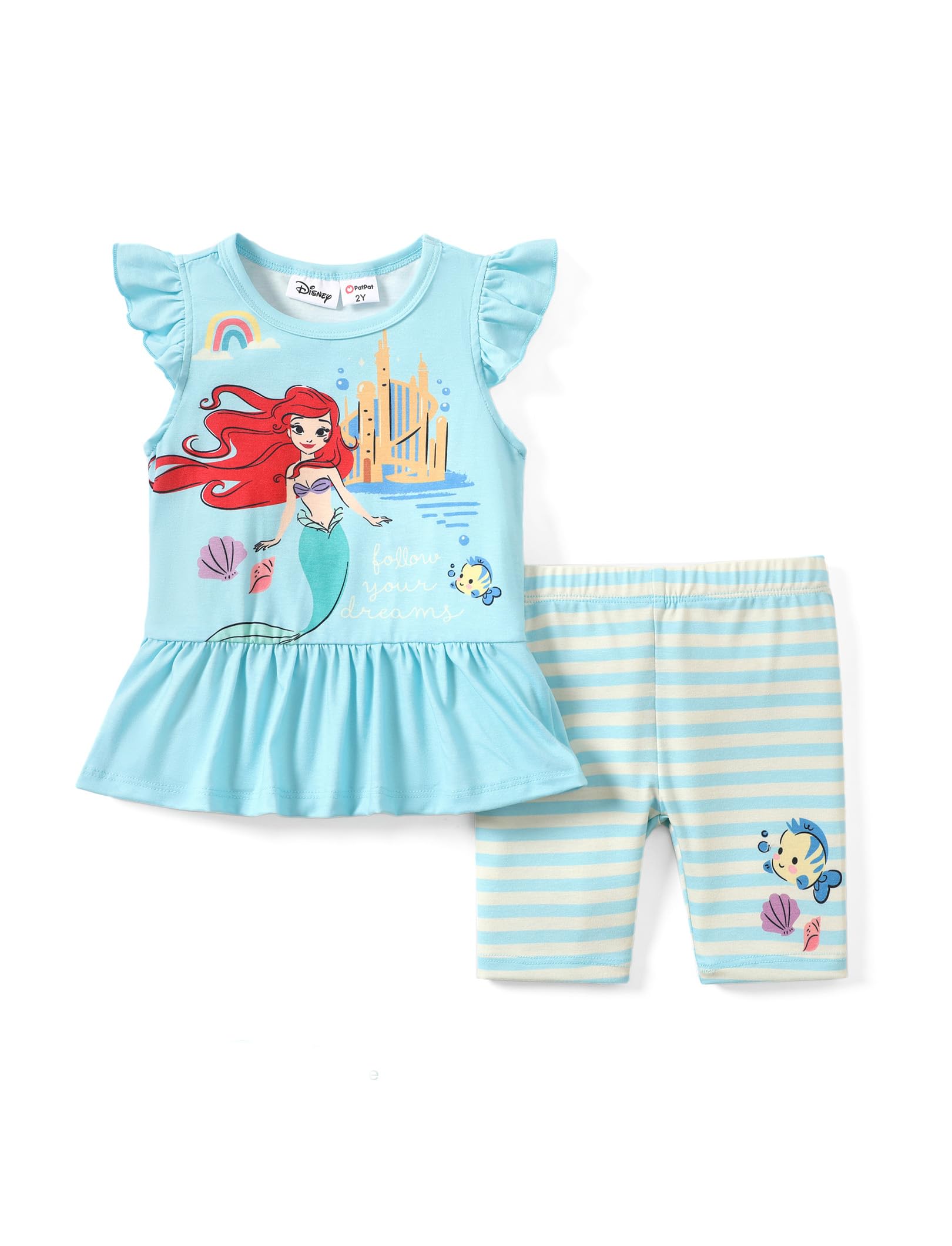 Disney Princess 2-Piece Ruffle Short Sleeve Top