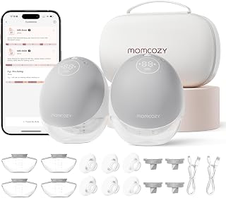 Momcozy M9 Hands Free Electric Breast Pump with App, 15 Levels, 24 mm