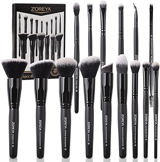 Makeup Brushes Set: Zoreya 15 Pcs Foundation Brush Set With Soft and Cruelty-Free Synthetic,for Cosmetics Foundation Concealers Powder Blush Blending Face Eye Shadows Brush Sets