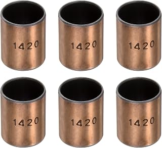6 Pack 14mm Bore x 16mm OD x 20mm Long Oil Free Wrapped Smooth Bearings for Machine Sliding Parts