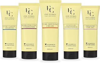 Curl Care Set 5-Piece For Natural Curls, Curl Types 2A To 4C, 5 x 200 ml | Complete 5-Step Curl Routine, Shampoo, Conditioner, Leave-In, Curl Cream &amp; Gel For Natural Curls