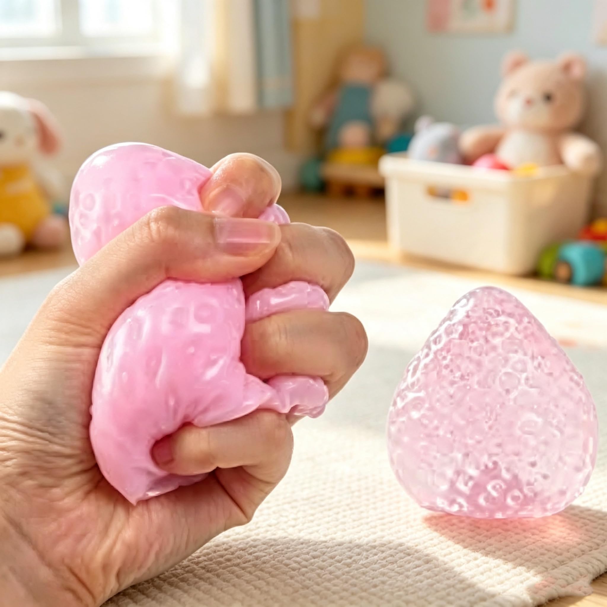 1 x Squeeze Strawberry Figure, Cute Ornament for Desk Shelf Decoration