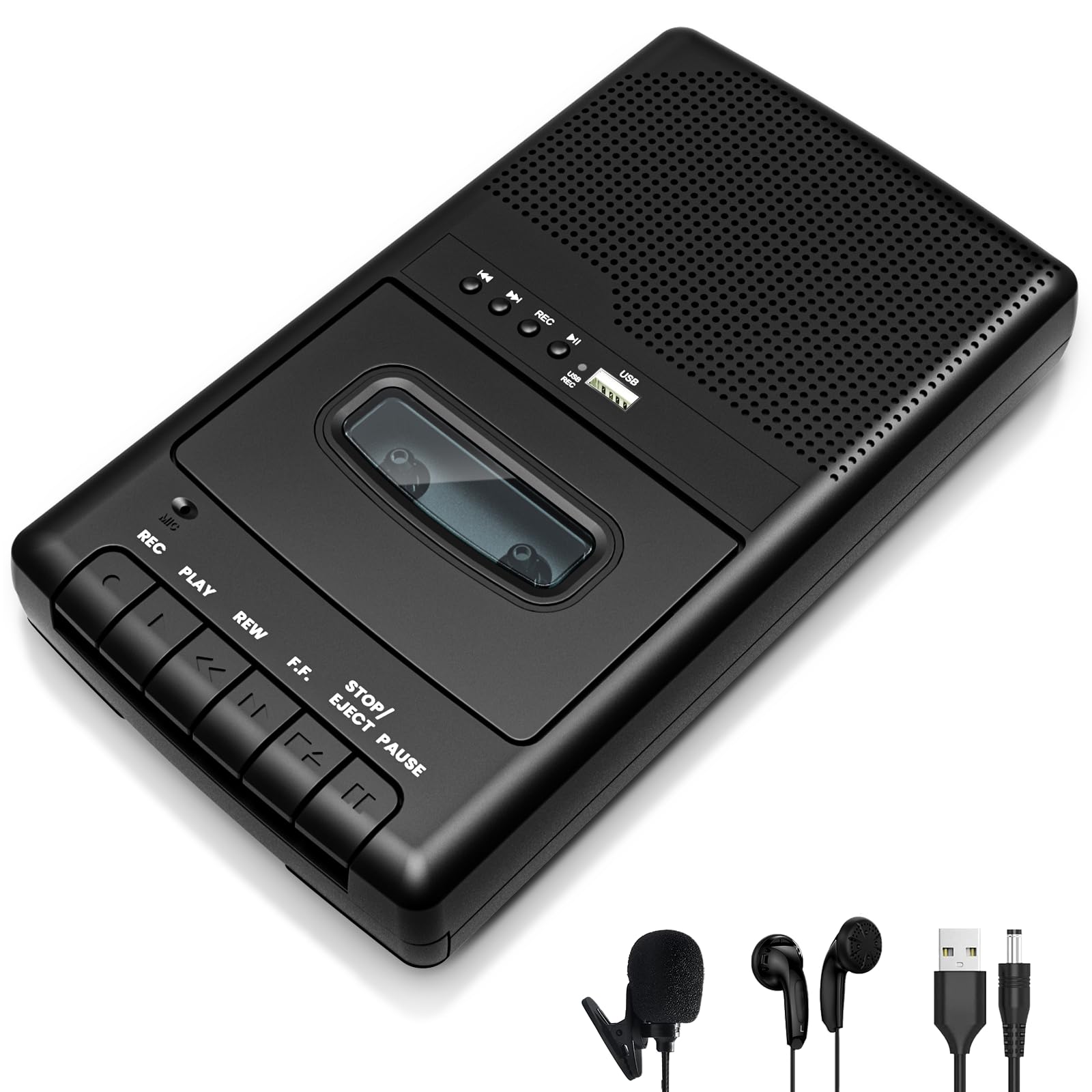 Portable Cassette Player Recorder .Built-in Speaker to Listen to Cassettes | Tap