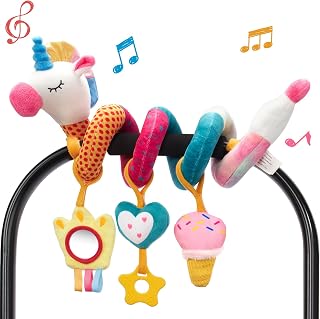 hahaland Spiral Pram Toy Baby Toys 0-6 Months Newborn Sensory Toys | Pushchair Stroller & Car Seat Activity Baby Toy, Hanging Toys for Babies 0-12 Months, Infant Girls Pram Toy