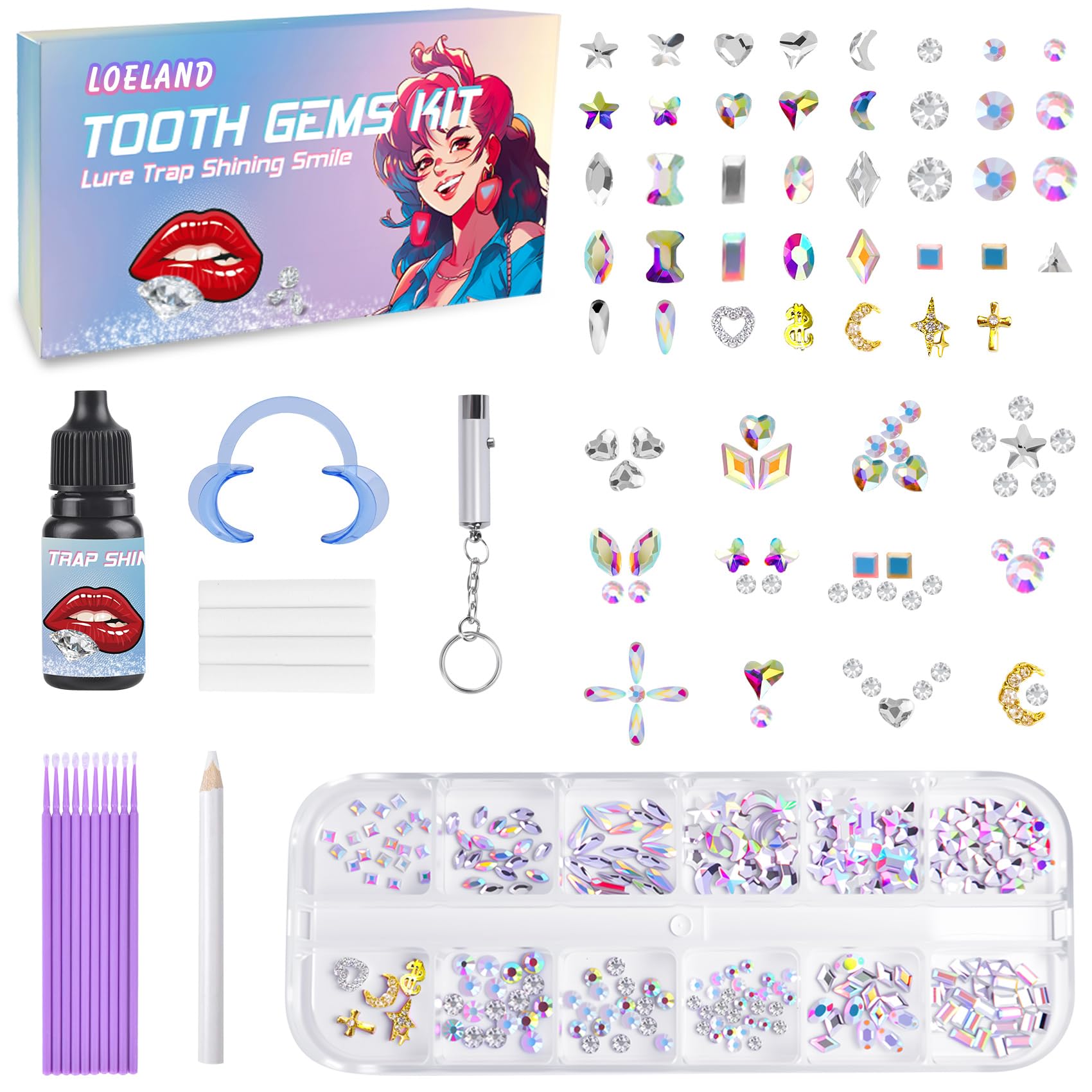 Tooth Gem Kit, DIY Crystals Teeth Jewelry Kit, Tooth Gems Starter Set | 247 Gems