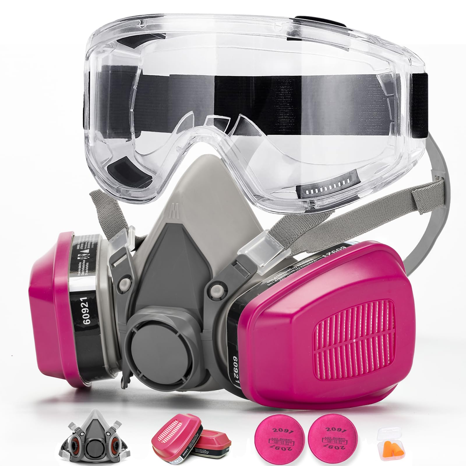 RANKSING Reusable Half Facepiece Shield 6200 with 60921 Filters to Against Dust,
