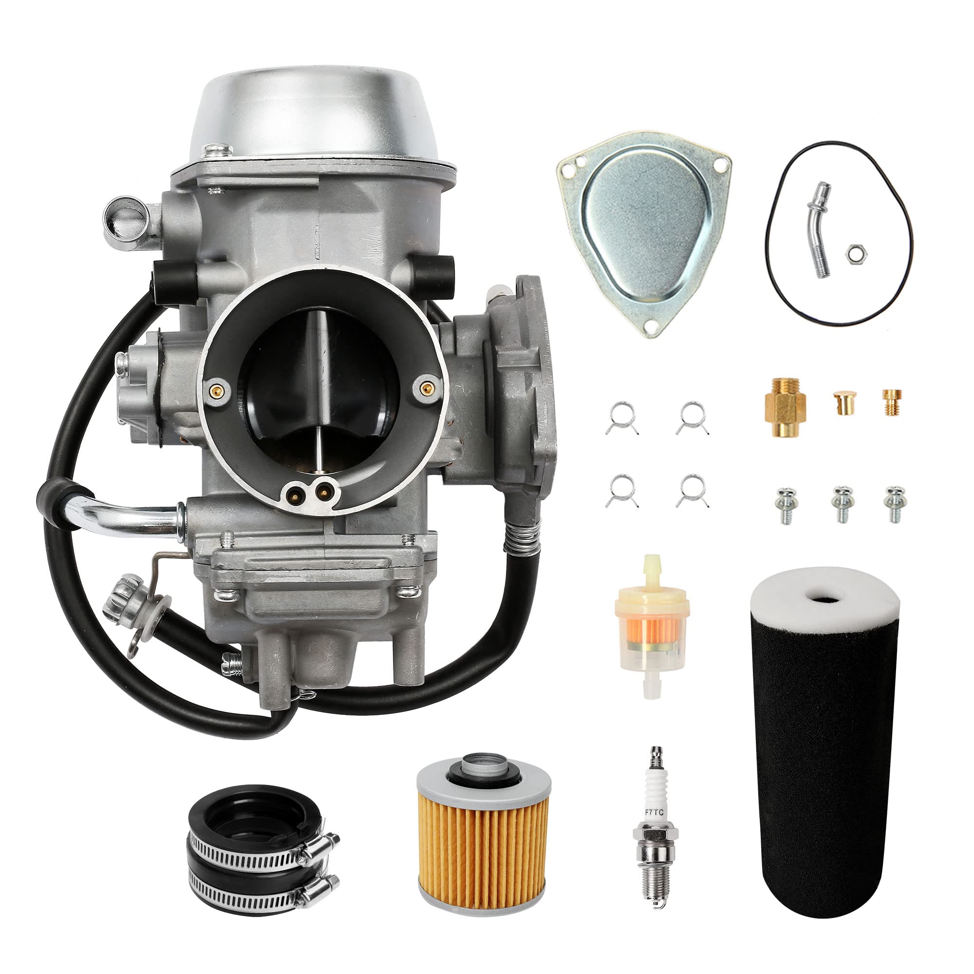 Carburetor for ATV 2002-2008 Yamaha Grizzly 660 YFM660 Carb with Air Filter, Fue