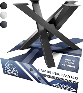 Gambe Tavolo Nero Altezza 43 cm Struttura del Tavolo in Ferro Tavolo Rotondo/Quadrato Orion Design SPIDER Ragno Piede Piedi Acciaio Inox Gamba Solida per Tavolino da Caffè del Salone
