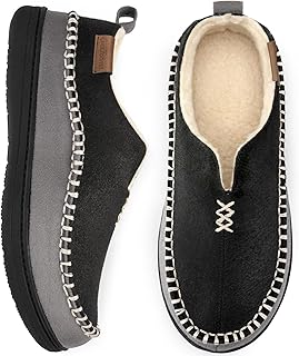 EverFoams Men's Moccasin Slippers Memory Foam Anti-skid Sole Soft Shoes