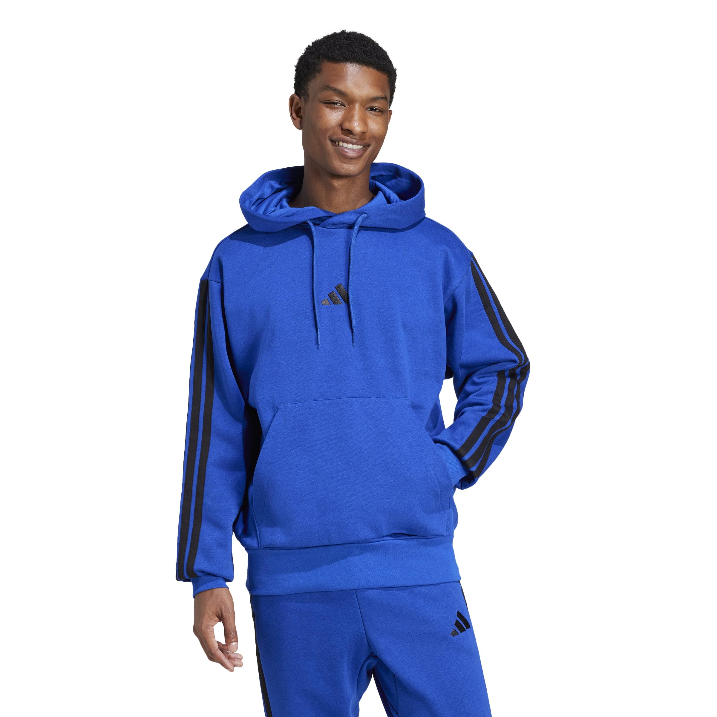 adidas Mens Essentials 3-Stripes Fleece Hoodie Casual Outerwear Casual - Green