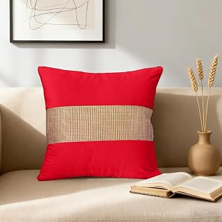 Decorative Cushion Cover with Central Accent Strip, Modern Square Cushion Cover for Home Decor, Stylish Cushion Cover