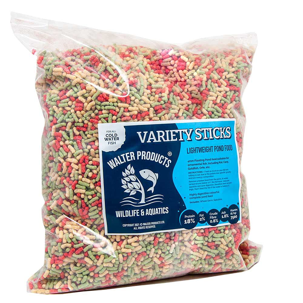 Walters Variety Sticks (10L Refill Bag) | Pond Fish Food for Goldfish, Koi and a