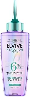L'Oreal Paris Elvive Hyaluron + Pure Oil Erasing Scalp Serum with Salicylic Acid For Oily Hair, 3.45 Fl Oz