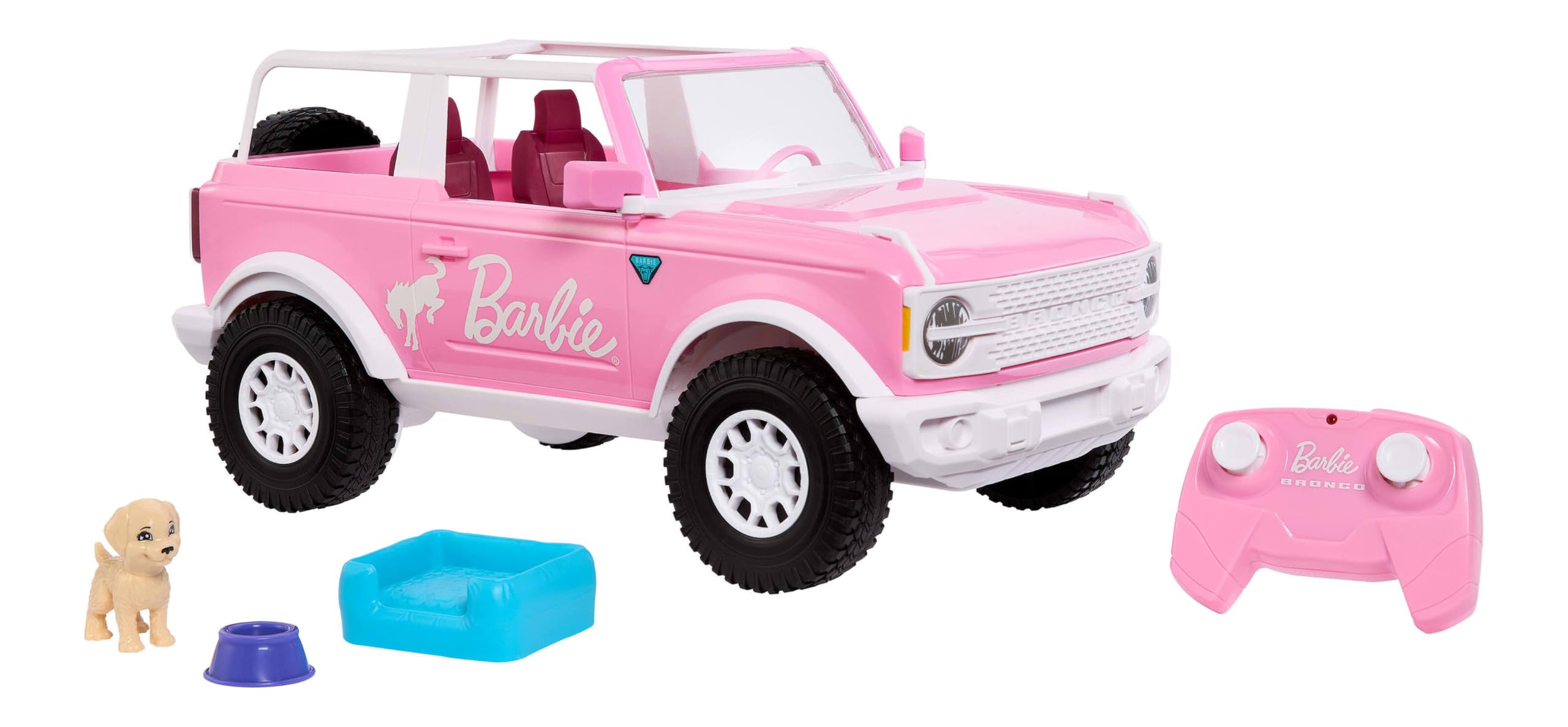 ​Hot Wheels RC Barbie Ford Bronco, Remote-Control Toy Car | Includes Puppy Acces