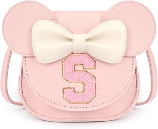 mibasies Toddler Purse for Girls Age 3-8, Pink Letter S Toy Birthday Gift | Crossbody bag toys for baby - Princess Wallet Gifts 1 2 3 4 5 6 7 8 Year Old Easter and Christmas Basket Stuffers