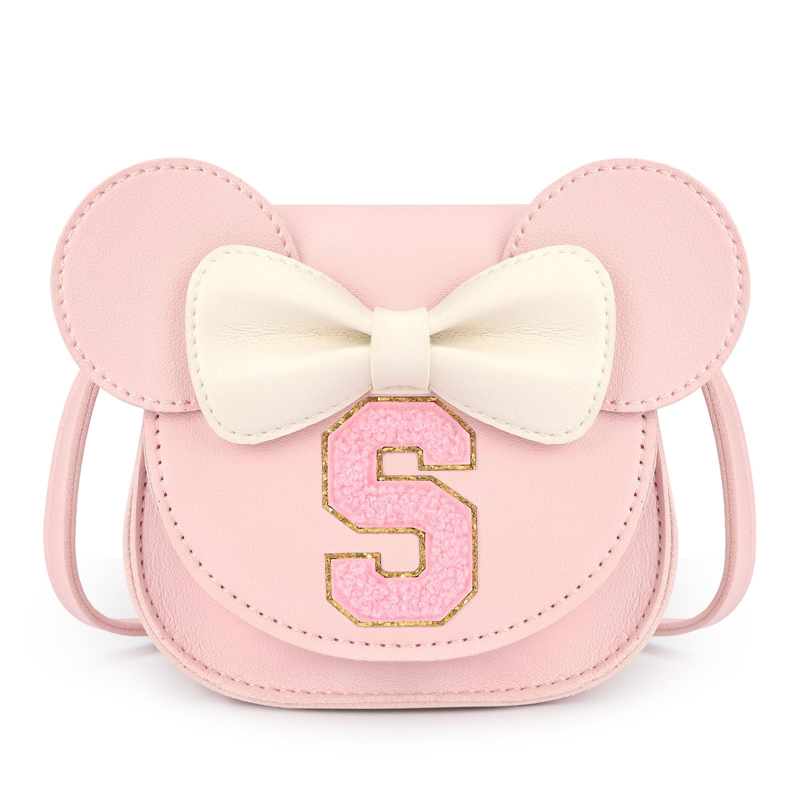 mibasies Toddler Purse for Girls Age 3-8, Pink Letter S Toy Birthday Gift | Cros